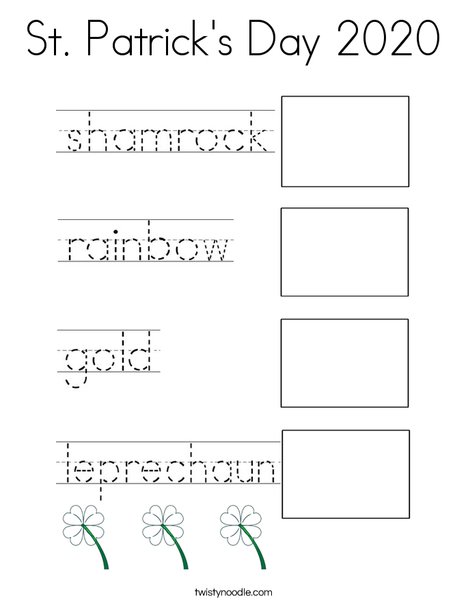 St Patrick S Day 2020 Coloring Page Twisty Noodle