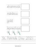 St. Patrick's Day 2021 Worksheet