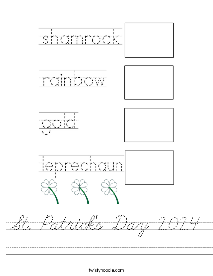 St. Patrick's Day 2024 Worksheet