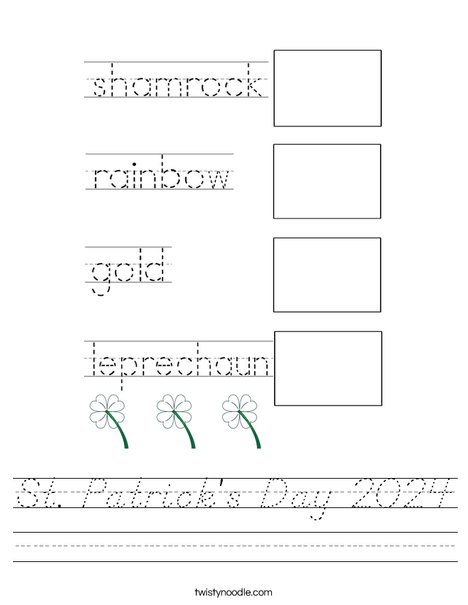St. Patrick's Day 2016 Worksheet