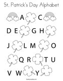 St Patrick's Day Alphabet Coloring Page