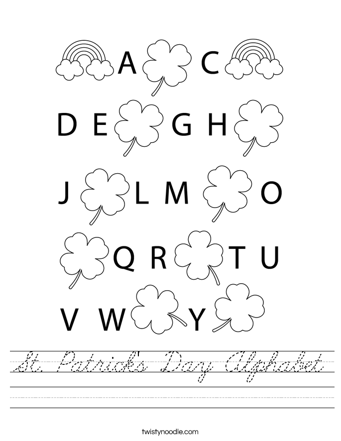 St. Patrick's Day Alphabet Worksheet