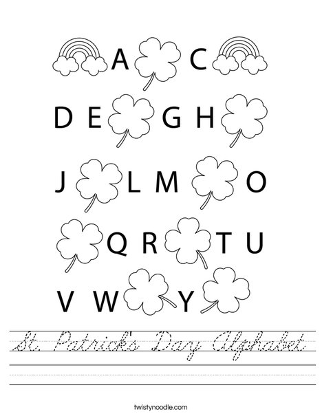 St. Patrick's Day Alphabet Worksheet