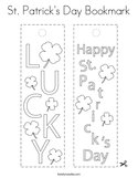 St Patrick's Day Bookmark Coloring Page