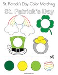 St. Patrick's Day Color Matching Coloring Page