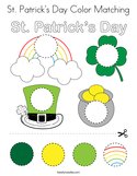 St Patrick's Day Color Matching Coloring Page