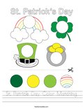 St. Patrick's Day Color Matching Worksheet