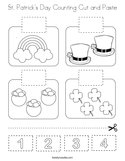 St Patrick's Day Counting Cut and Paste Coloring Page