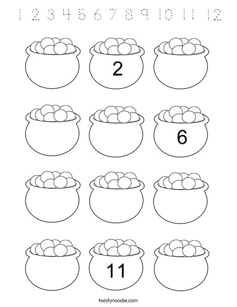 St. Patrick's Day Counting Coloring Page