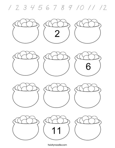 St. Patrick's Day Counting Coloring Page
