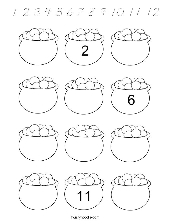 1 2 3 4 5 6 7 8 9 10 11 12 Coloring Page
