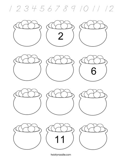 St. Patrick's Day Counting Coloring Page