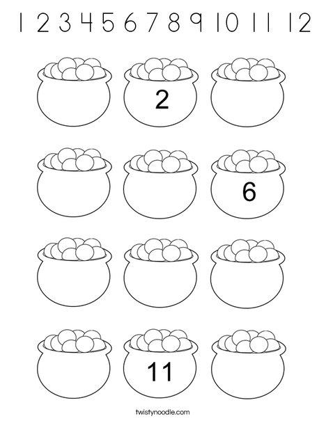 St. Patrick's Day Counting Coloring Page