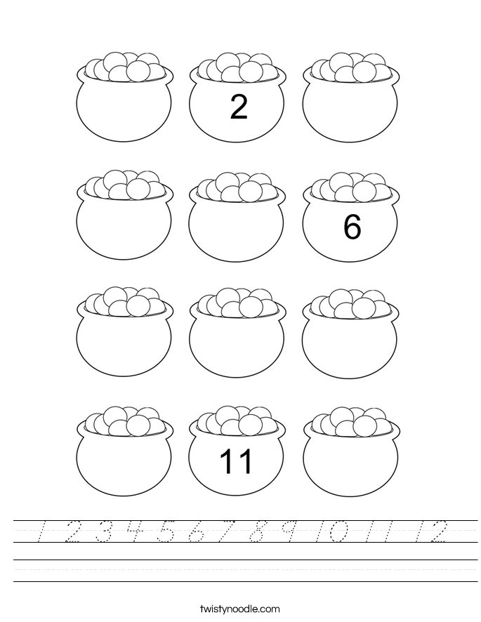1 2 3 4 5 6 7 8 9 10 11 12 Worksheet
