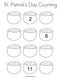 St Patrick's Day Counting Coloring Page