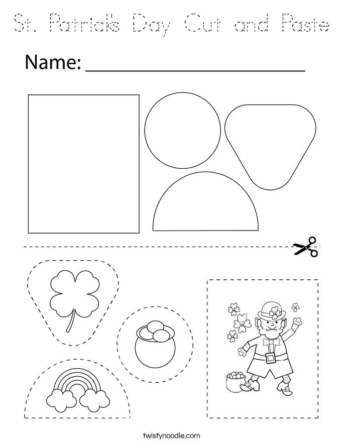 St. Patrick's Day Cut and Paste Coloring Page