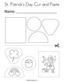 St Patrick's Day Cut and Paste Coloring Page