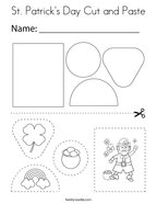 St Patrick's Day Cut and Paste Coloring Page