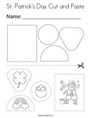 St. Patrick's Day Cut and Paste Coloring Page