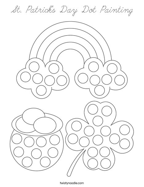 St. Patrick's Day Dot Painting Coloring Page