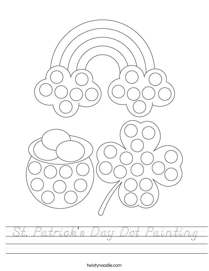 St. Patrick's Day Dot Painting Worksheet