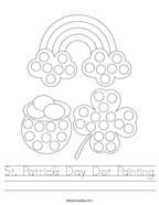 St Patrick's Day Dot Painting Handwriting Sheet