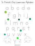 St. Patrick's Day Lowercase Alphabet Coloring Page