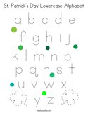 St Patrick's Day Lowercase Alphabet Coloring Page