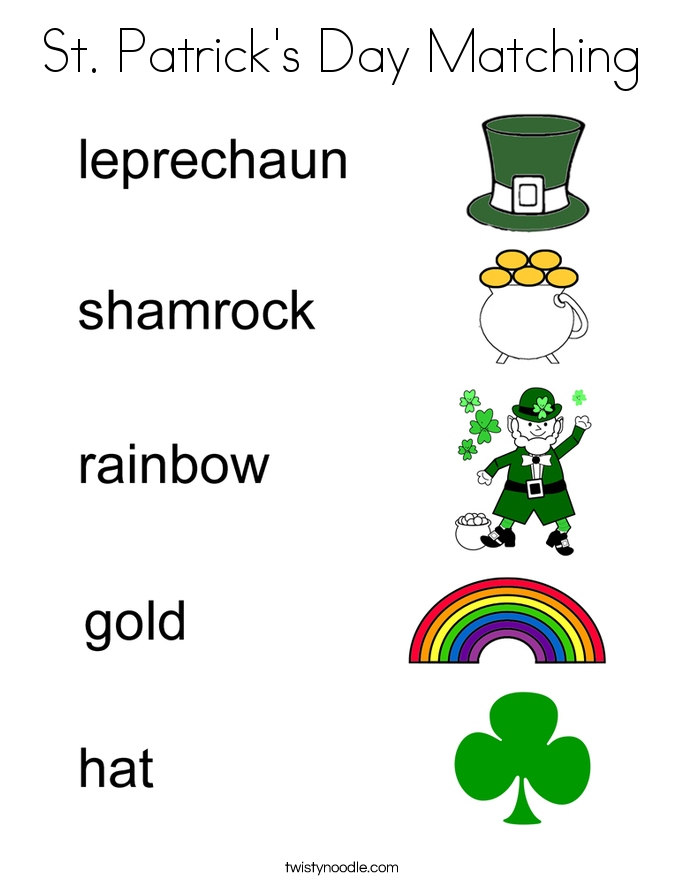 St. Patrick's Day Matching Coloring Page