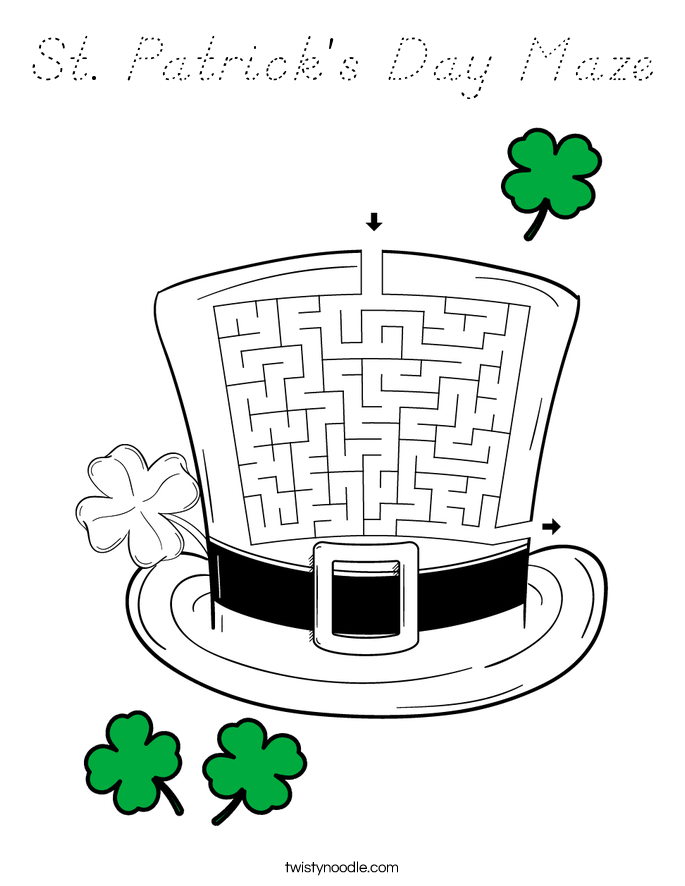 St. Patrick's Day Maze Coloring Page