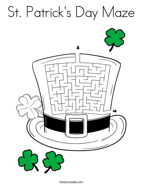 St Patrick s Day Maze Coloring Page Twisty Noodle St Patrick s Day Maze Coloring Page Twisty Noodle