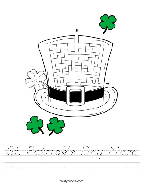 St. Patrick's Day Maze Worksheet