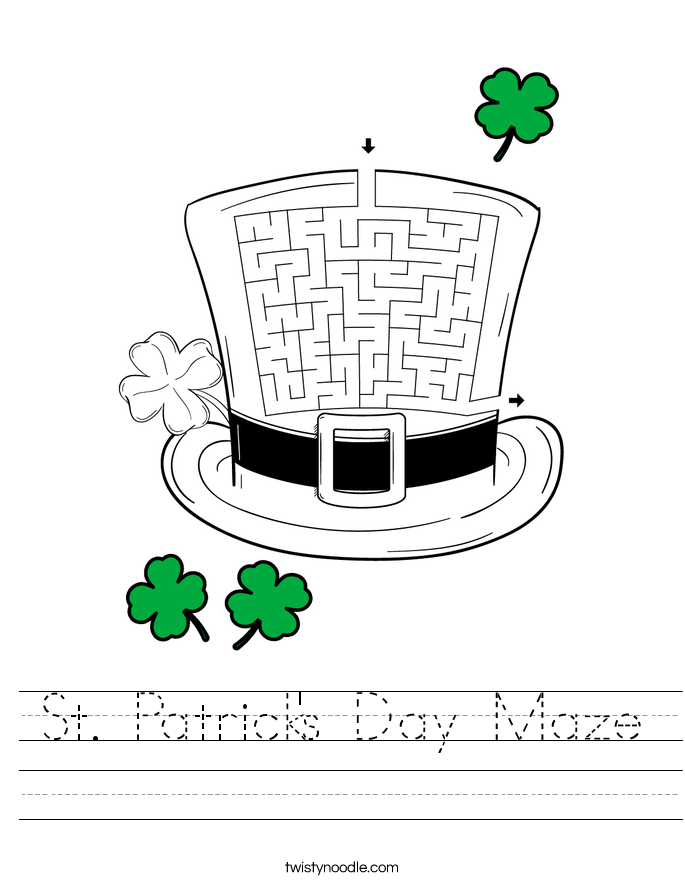St. Patrick's Day Maze Worksheet