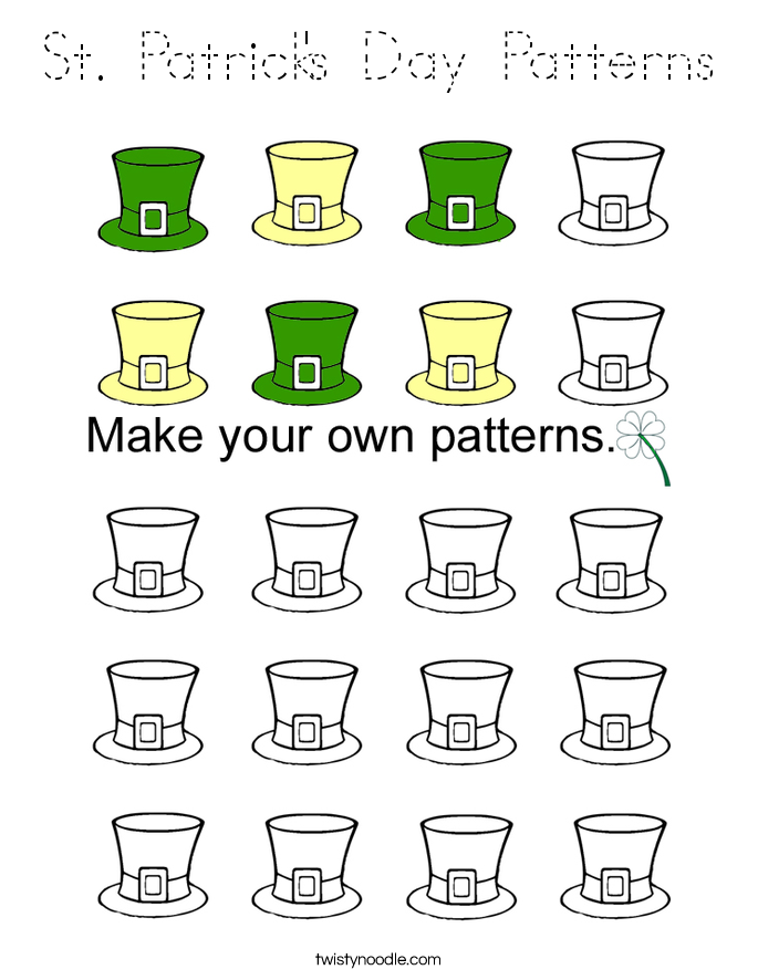 St. Patrick's Day Patterns Coloring Page
