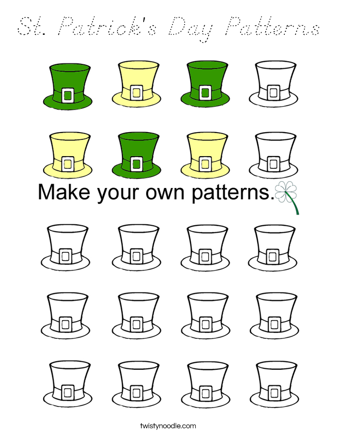 St. Patrick's Day Patterns Coloring Page