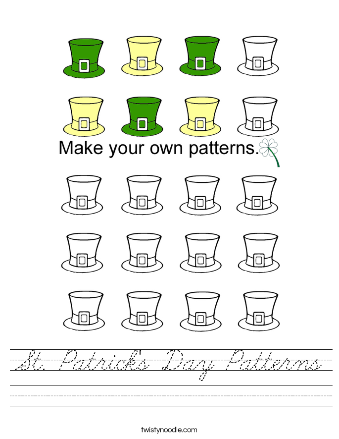 St. Patrick's Day Patterns Worksheet