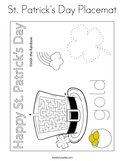 St Patrick's Day Placemat Coloring Page