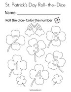 St Patrick's Day Roll-the-Dice Coloring Page
