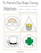 St Patrick's Day Shape Tracing Coloring Page