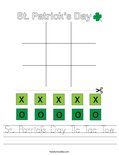 St. Patrick's Day Tic Tac Toe Worksheet