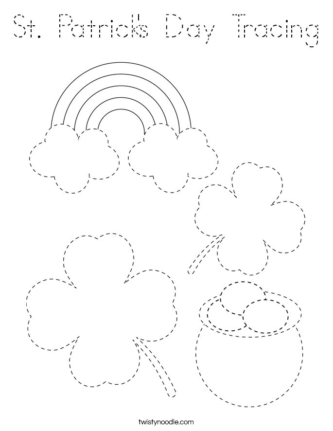 St. Patrick's Day Tracing Coloring Page