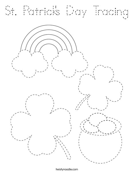 St Patrick's Day Tracing Coloring Page
