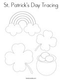 St Patrick's Day Tracing Coloring Page