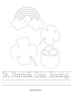 St Patrick's Day Tracing Handwriting Sheet