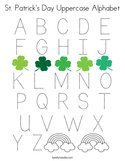 St Patrick's Day Uppercase Alphabet Coloring Page