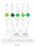 St. Patrick's Day Uppercase Alphabet Worksheet
