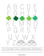 St Patrick's Day Uppercase Alphabet Handwriting Sheet