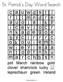 St Patrick's Day Word Search Coloring Page
