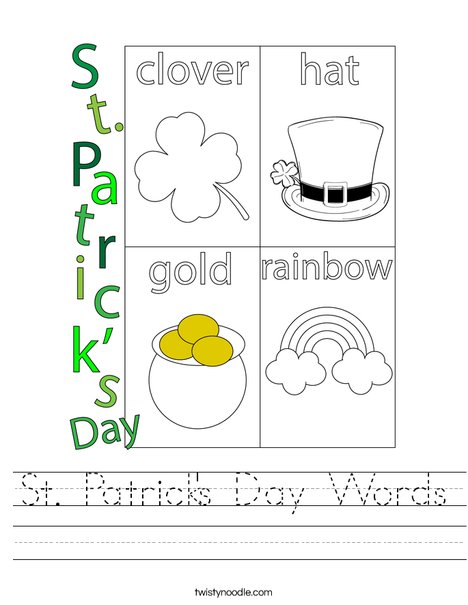 St. Patrick's Day Words Worksheet