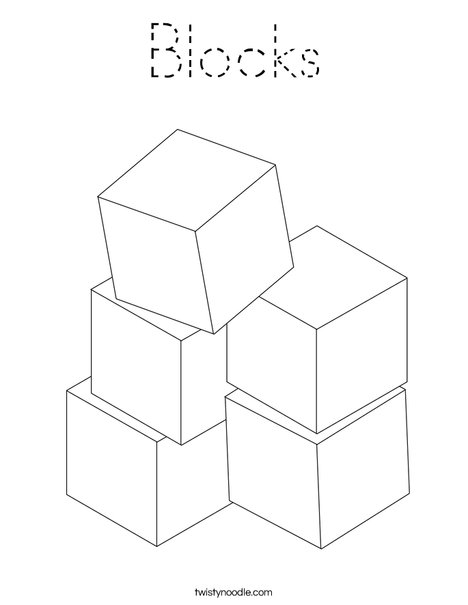 Stacked Blocks Coloring Page